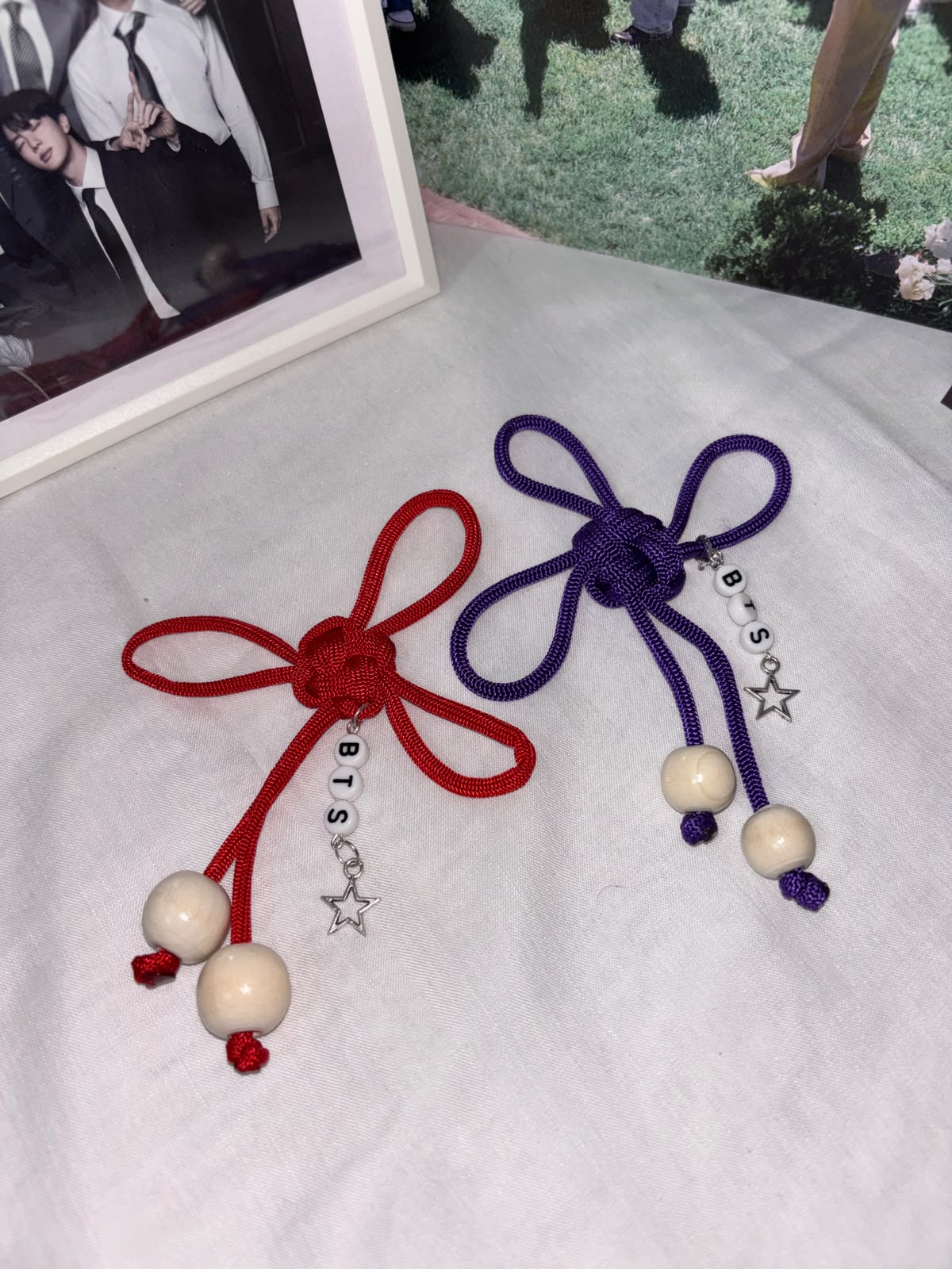 Red & Purple Bow BTS-Inspired Phone Charm