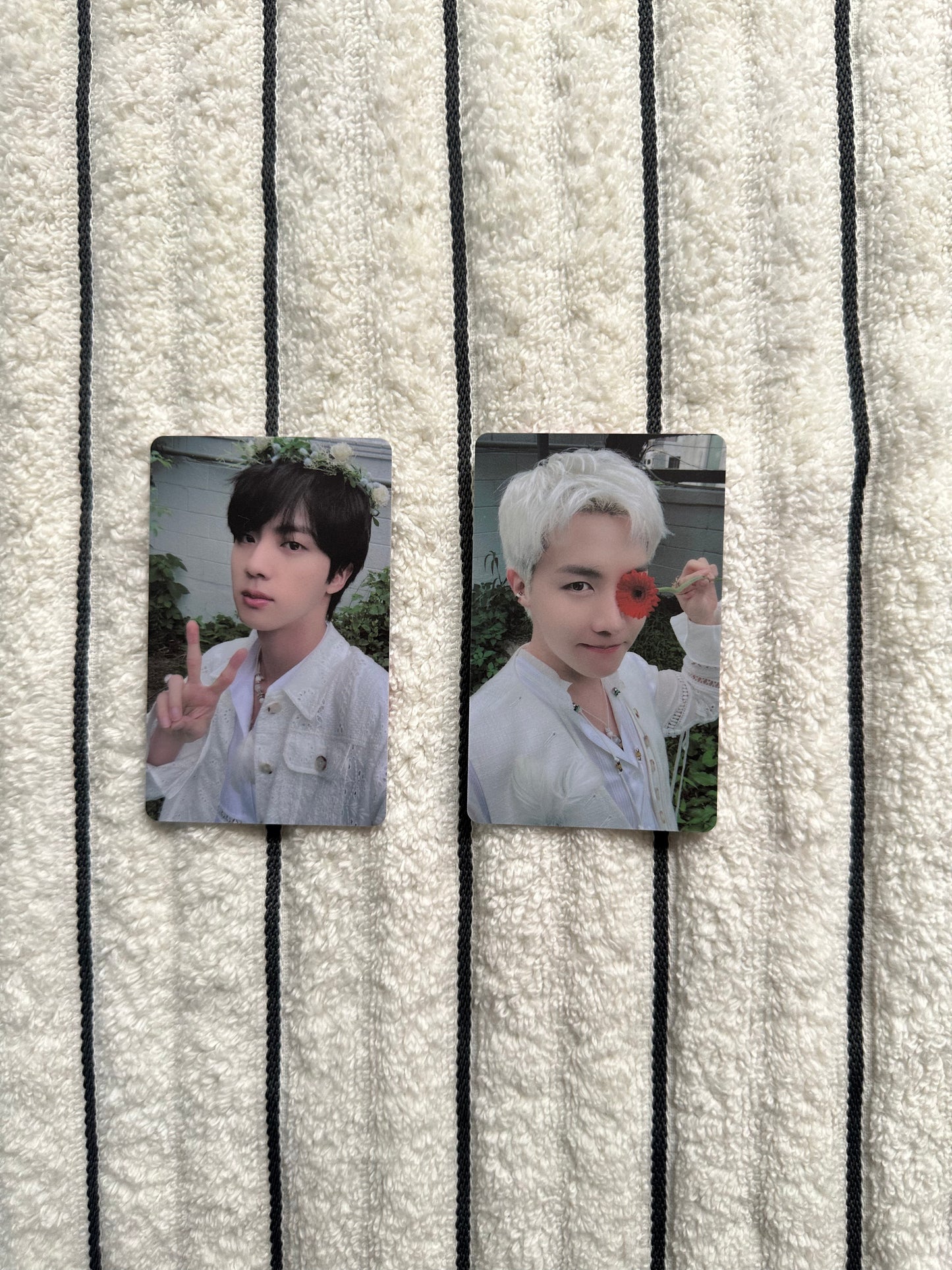 BTS Butter Powerstation White Photocards Set of 2 | Jin, J-Hope | Pre-Owned