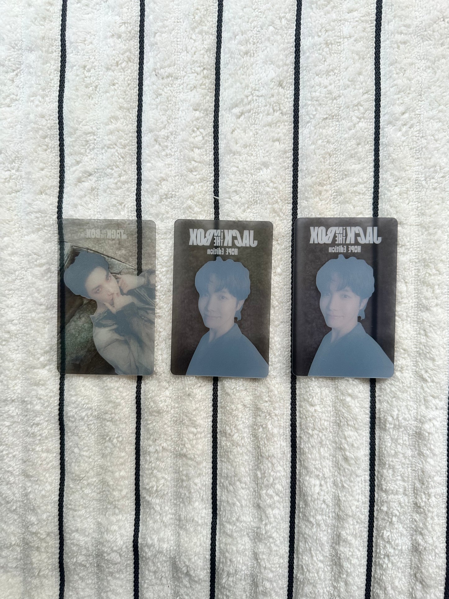 BTS J-Hope JITB Transparent Photocards Set of 3 | WVG POB Transparent PC+ 2  WVG Global POB Early Bird PVC | Pre-Owned