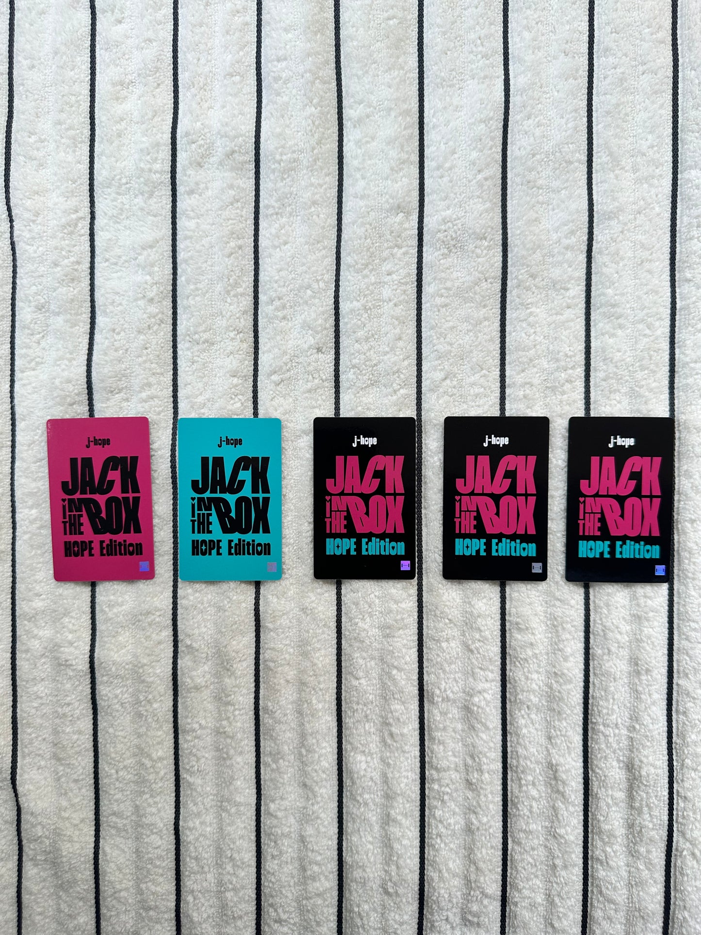 BTS J-Hope JITB Lucky Draw Photocards Set of 5 |  1 Soundwave, 1 M2U,3 Powerstation | Pre-Owned