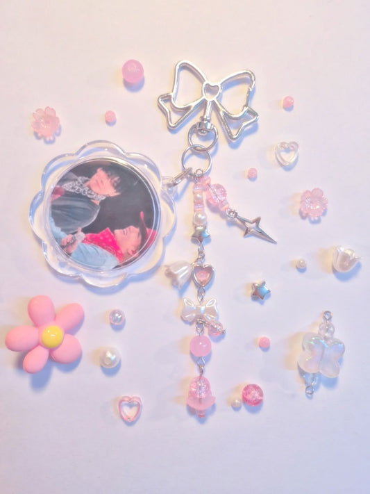Pink & Purple Bow Charm — Handmade Bag Charm