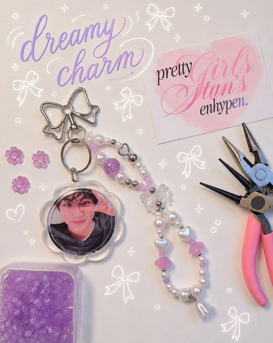 Dreamy Pearl & Bow Charm — Handmade Bag Charm