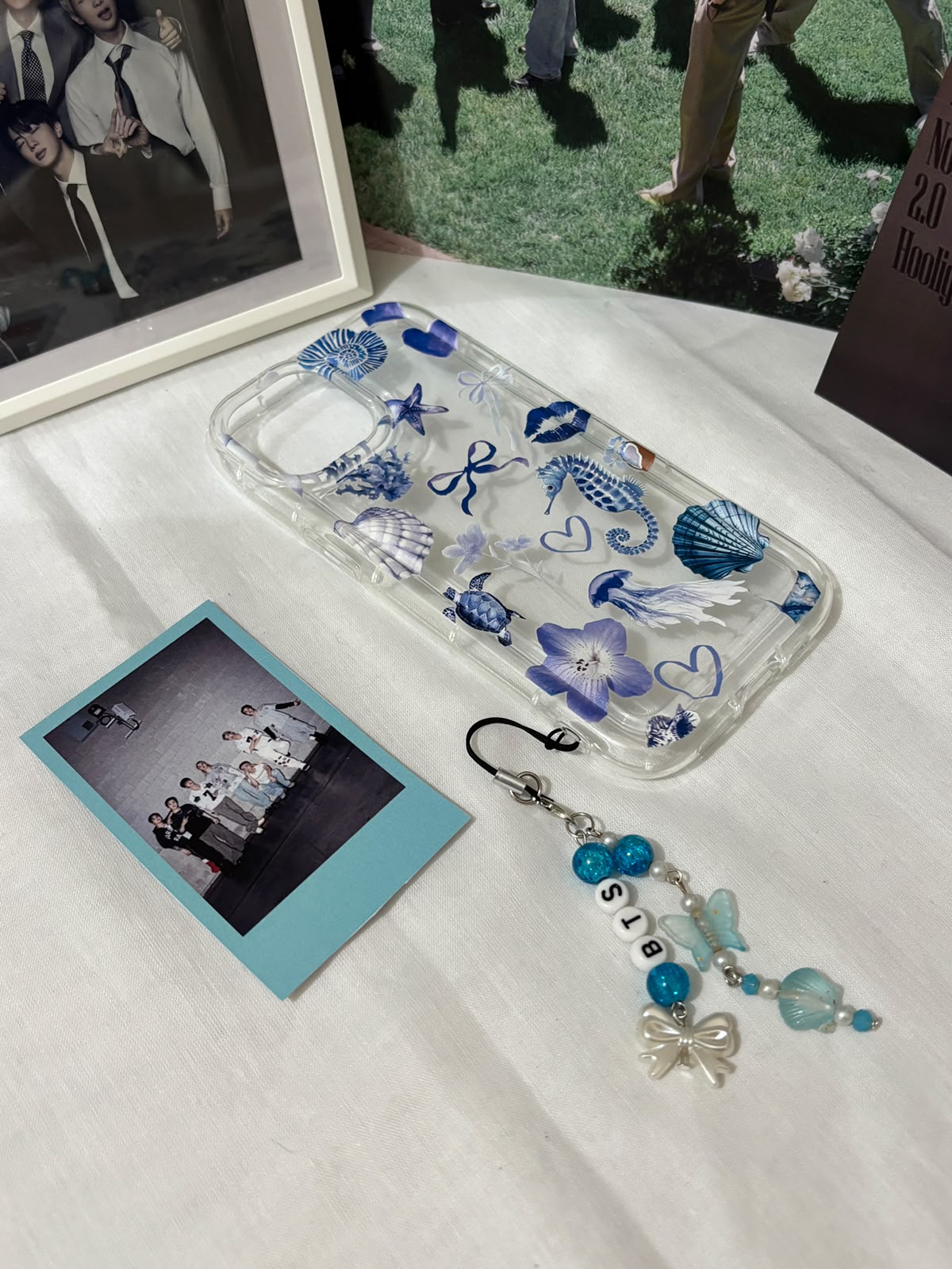 Blue Ocean BTS-Inspired Phone Case & Charm