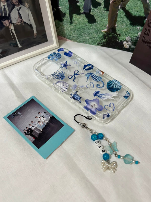 Blue Ocean BTS-Inspired Phone Case & Charm
