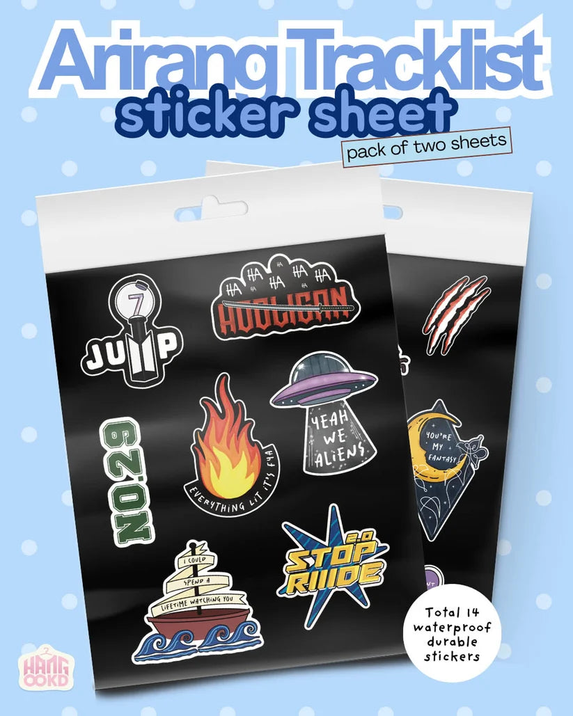BTS Arirang Tracklist Sticker Sheet
