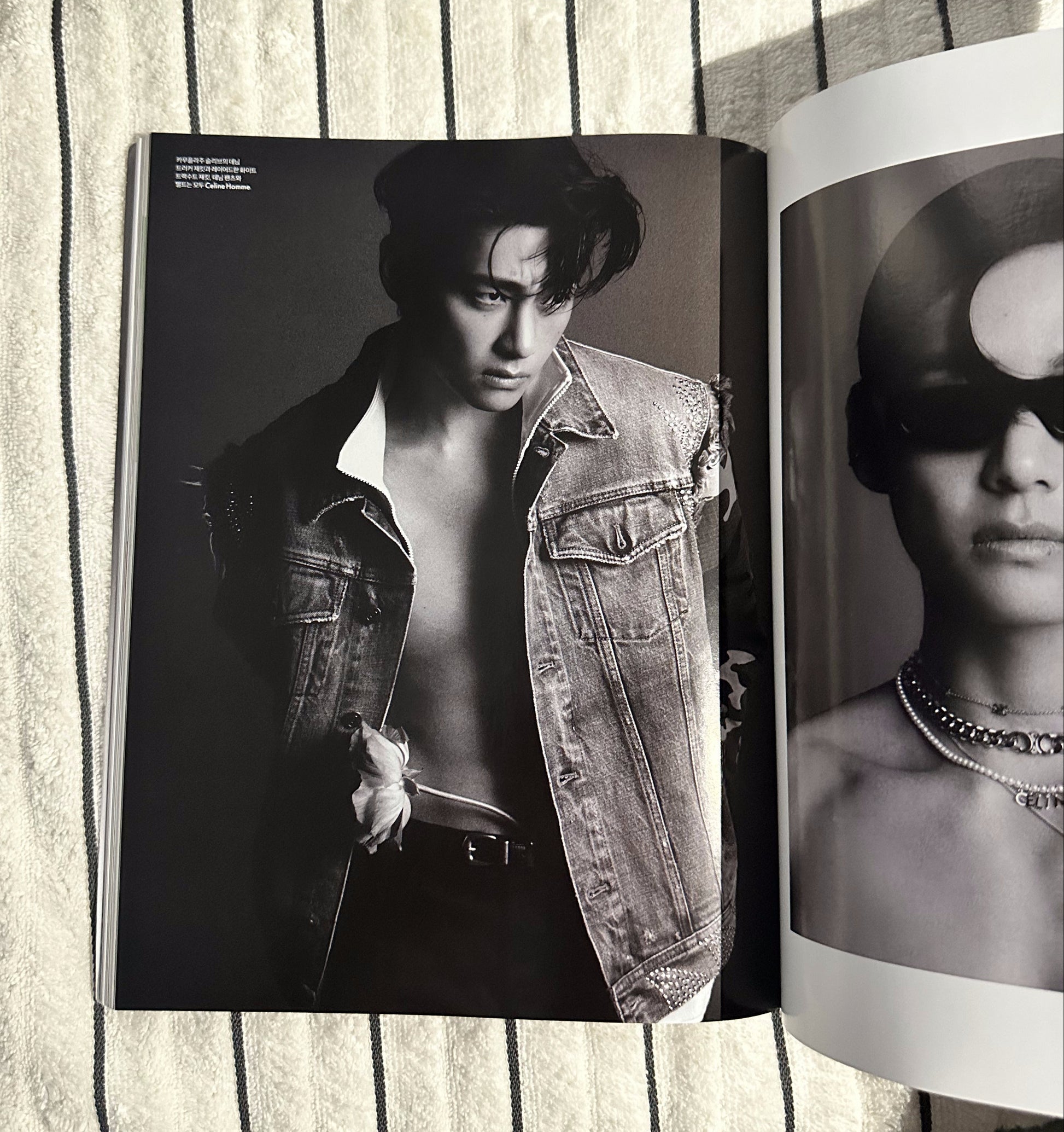 ELLE Korea April 2023 ft. V (Kim Taehyung) x Celine — B&W editorial spread