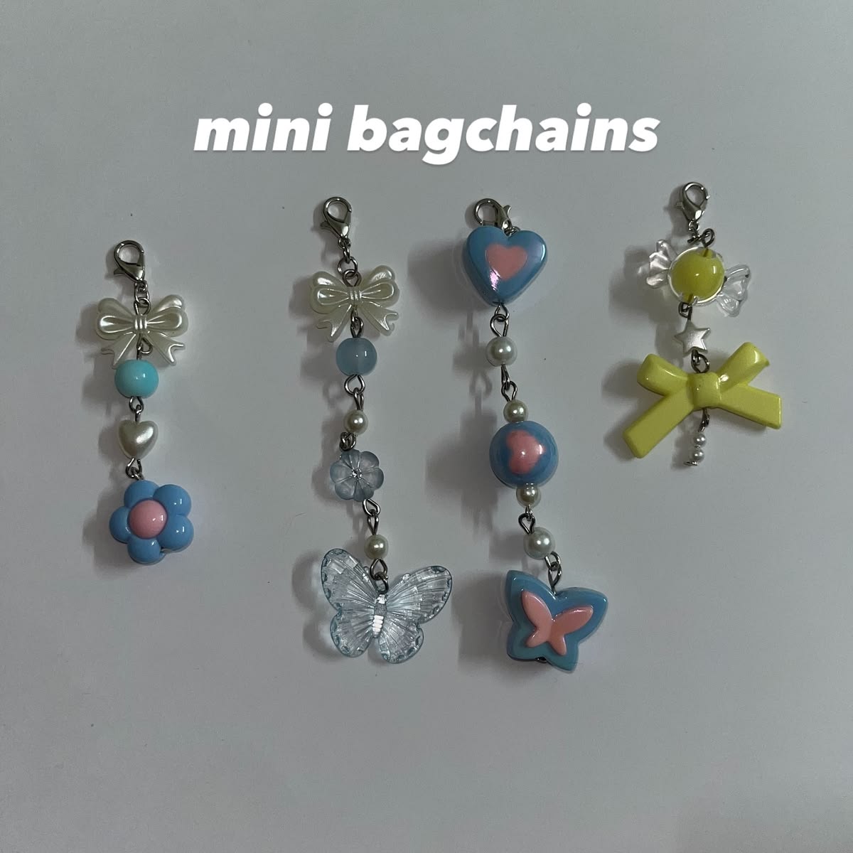 Mini Pastel Bag Charm set — Handmade Beaded Accessory